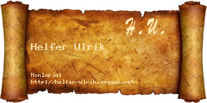 Helfer Ulrik névjegykártya